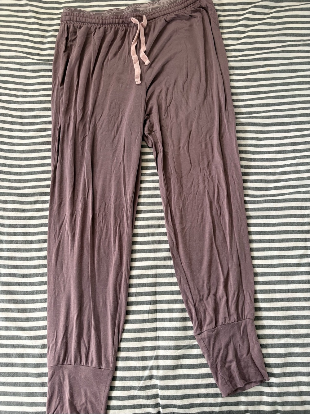 Jockey Mauve Knit Lounge Pants with Light Pink Trim